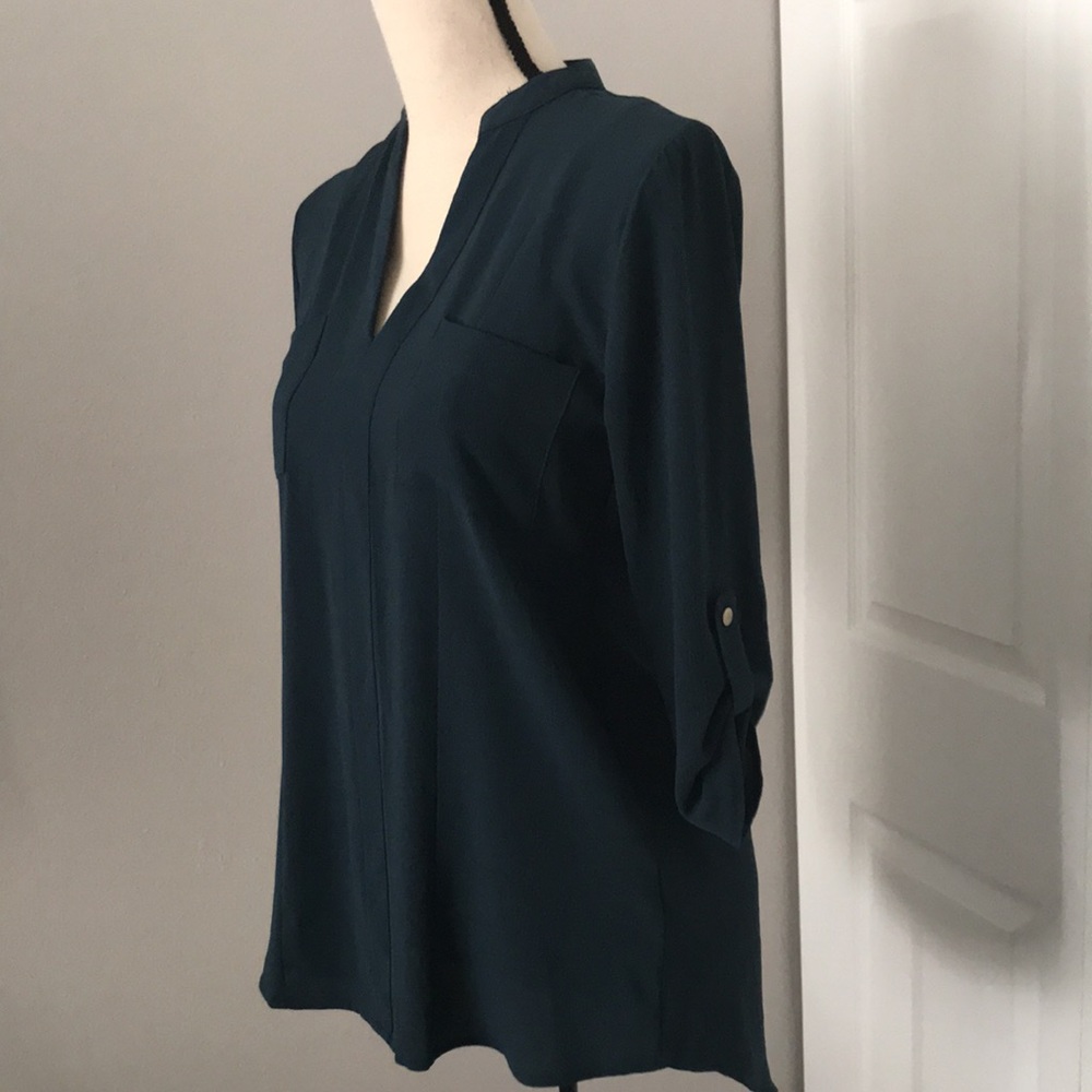 ❤️3X20 SWEET WANDERED Women V Neck 3/4 Sleeves Polyester Tunic Top | S